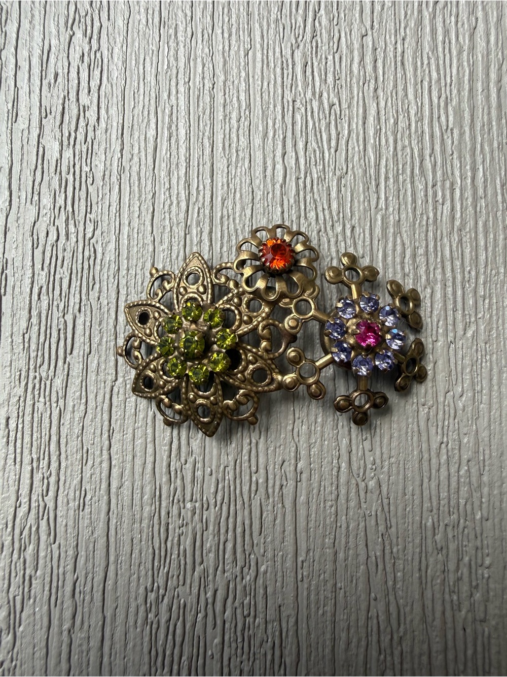 Sorrelli Gloria Magnetic Charm Multi Antique Gold-Tone Crystal Filigree